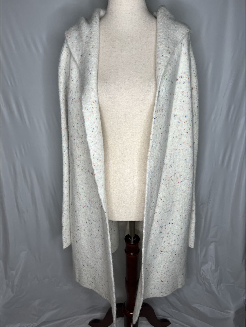 Preloved Lovestitch Women's White/Hooded Cardigan Sweater Size S/M